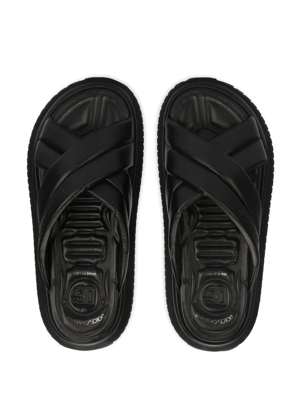 Dolce &Gabbana Men's Black Slides Logo Slippers in Nappa Leather.NWB/ Dustbag 42